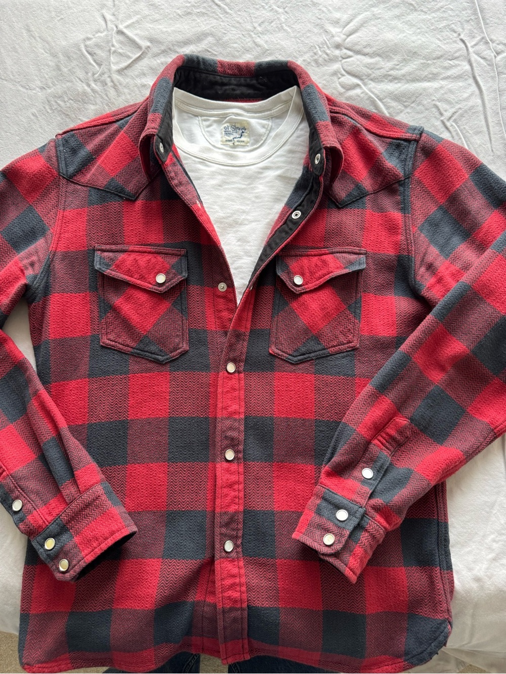 The Flat Head - Block Chexk Western Flannel Shirt (Large)